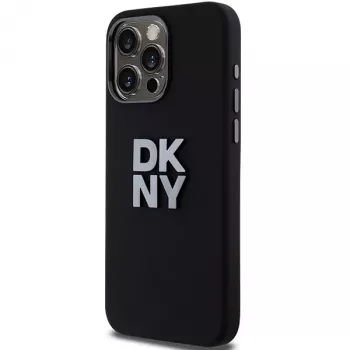 DKNY DKHCP15LSMCBSK Hardcase Liquid Silicone Case für Apple iPhone 15 Pro 6,1 inch Schwarz mit Metall-Logo