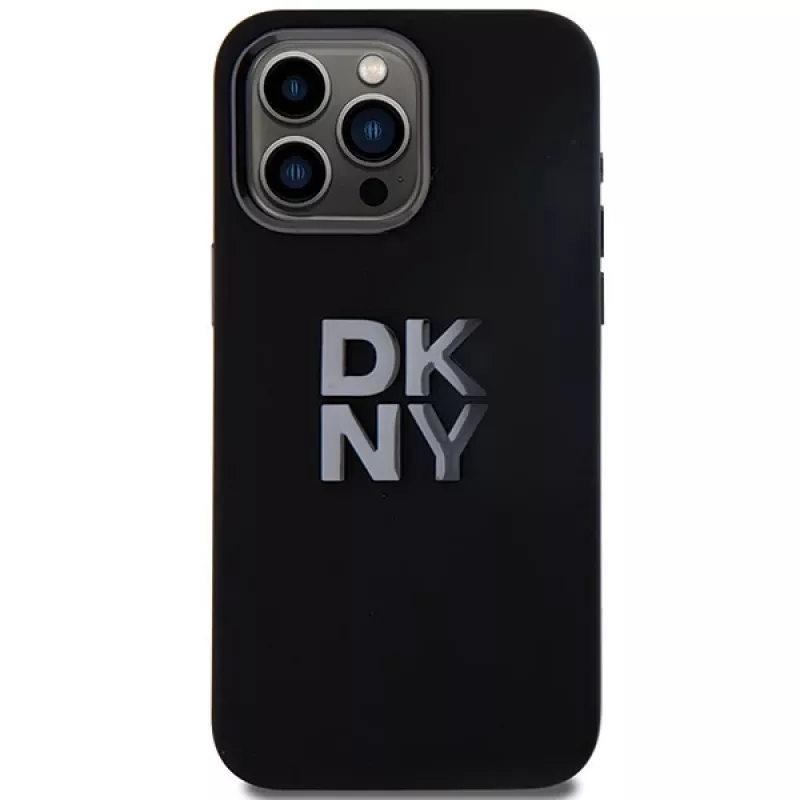 DKNY DKHCP15LSMCBSK Hardcase Liquid Silicone Case für Apple iPhone 15 Pro 6,1 inch Schwarz mit Metall-Logo