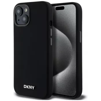DKNY DKHMP14SSMCHLK Hardcase Liquid Silicone MagSafe Case für iPhone 13/14/15 6,1 Zoll Schwarz