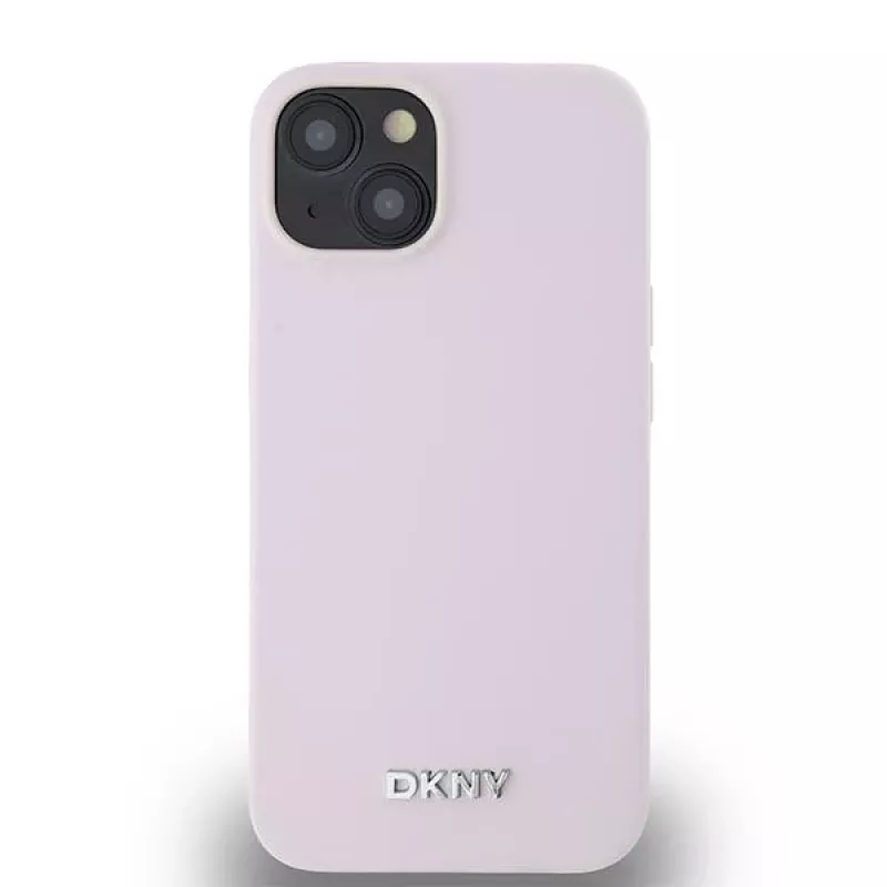 DKNY DKHMP14SSMCHLP Liquid Silicone Hardcase mit Metall-Logo MagSafe für iPhone 13/14/15 6,1 Zoll Pink