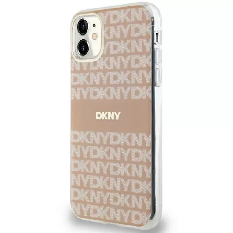 DKNY DKHMN61HRHSEP Hardcase für iPhone 11 / XR 6,1 inch Pink Mono & Stripe MagSafe