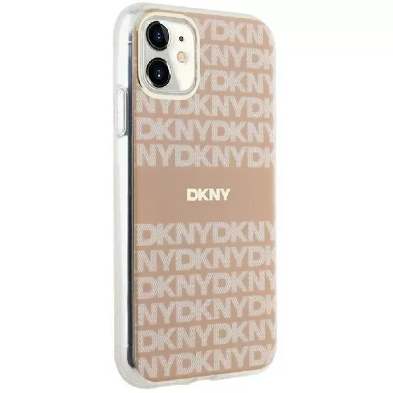 DKNY DKHMN61HRHSEP Hardcase für iPhone 11 / XR 6,1 inch Pink Mono & Stripe MagSafe