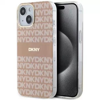 DKNY DKHMP15SHRHSEP Hardcase IML Mono & Stripe MagSafe für iPhone 15/14/13 6,1 inch Pink