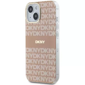 DKNY DKHMP15SHRHSEP Hardcase IML Mono & Stripe MagSafe für iPhone 15/14/13 6,1 inch Pink