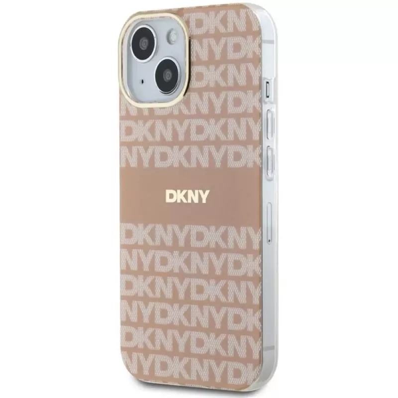 DKNY DKHMP15SHRHSEP Hardcase IML Mono & Stripe MagSafe für iPhone 15/14/13 6,1 inch Pink