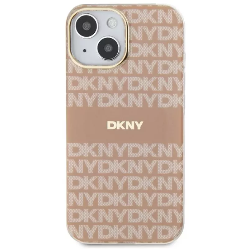 DKNY DKHMP15MHRHSEP Hard Case für Apple iPhone 15 Plus / 14 Plus 6,7 inch Pink IML Mono & Stripe MagSafe