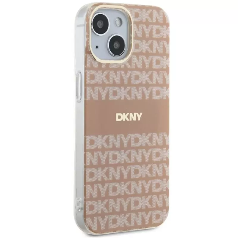 DKNY DKHMP15MHRHSEP Hard Case für Apple iPhone 15 Plus / 14 Plus 6,7 inch Pink IML Mono & Stripe MagSafe