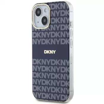 DKNY DKHMP15SHRHSEB Hard Case für iPhone 15/14/13 6,1 inch Blau Mono & Stripe IML MagSafe
