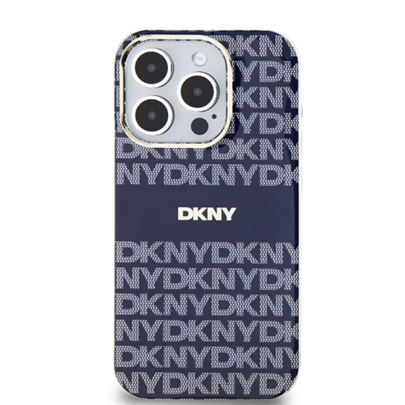 DKNY DKHMP15LHRHSEB iPhone 15 Pro 6.1 Blue Hardcase IML Mono & Stripe MagSafe