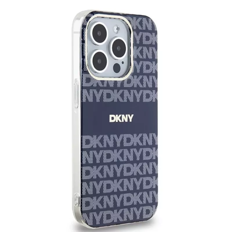 DKNY DKHMP15LHRHSEB iPhone 15 Pro 6.1 Blue Hardcase IML Mono & Stripe MagSafe