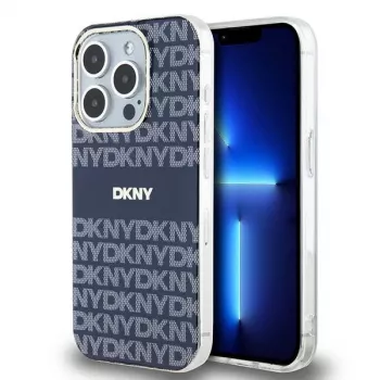 DKNY DKHMP15XHRHSEB Hard Case für Apple iPhone 15 Pro Max 6,7 inch Blau IML Mono & Stripe MagSafe