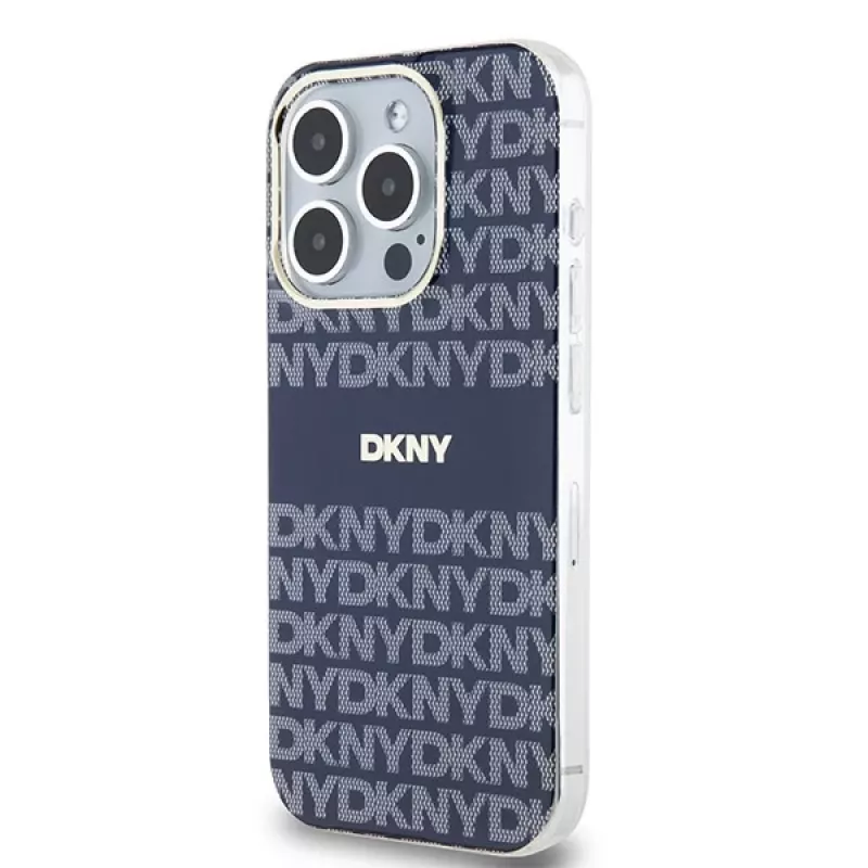 DKNY DKHMP15XHRHSEB Hard Case für Apple iPhone 15 Pro Max 6,7 inch Blau IML Mono & Stripe MagSafe
