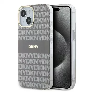 DKNY DKHMP15SHRHSEE Hard Case für Apple iPhone 15 / 14 / 13 6,1 inch Beige IML Mono & Stripe MagSafe