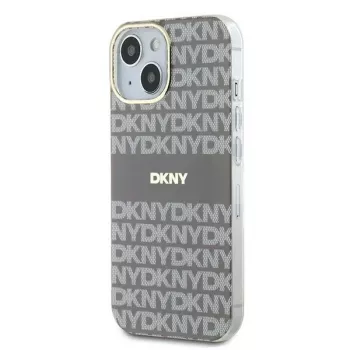 DKNY DKHMP15SHRHSEE Hard Case für Apple iPhone 15 / 14 / 13 6,1 inch Beige IML Mono & Stripe MagSafe