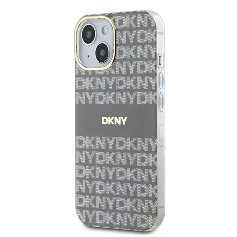 DKNY DKHMP15SHRHSEE Hard Case für Apple iPhone 15 / 14 / 13 6,1 inch Beige IML Mono & Stripe MagSafe