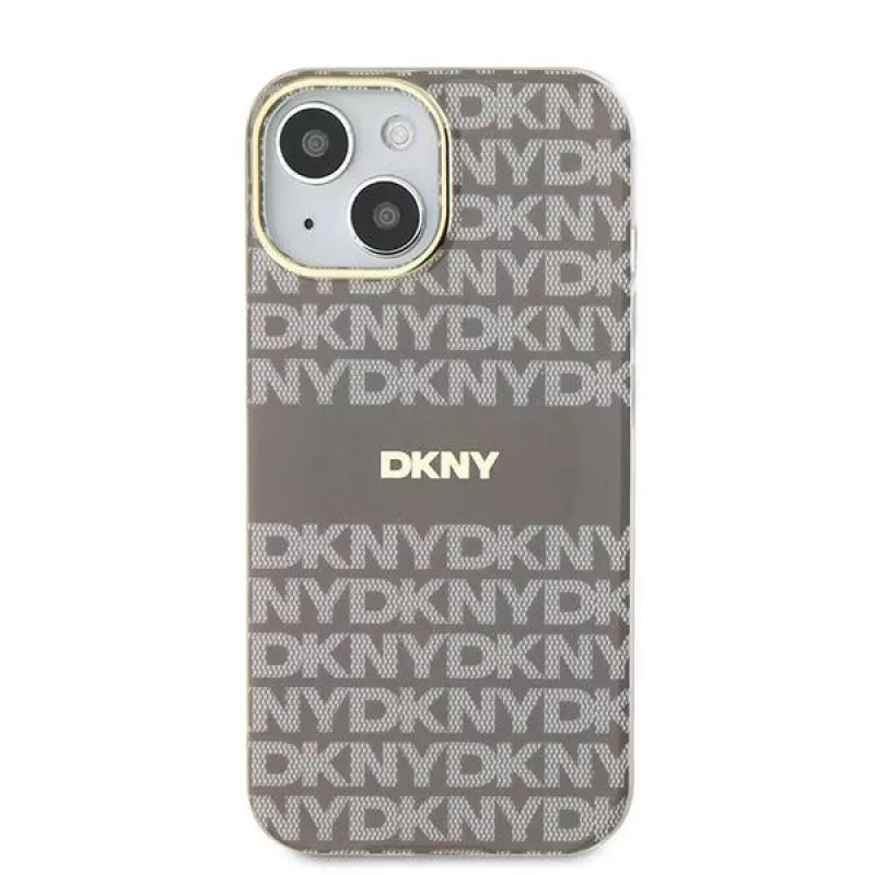 DKNY DKHMP15SHRHSEE Hard Case für Apple iPhone 15 / 14 / 13 6,1 inch Beige IML Mono & Stripe MagSafe