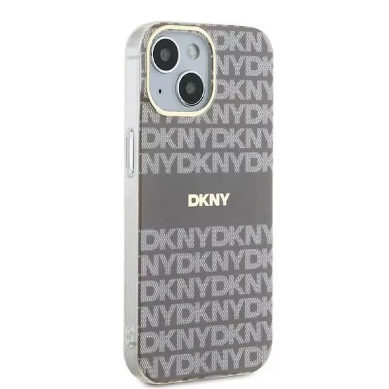 DKNY DKHMP15SHRHSEE Hard Case für Apple iPhone 15 / 14 / 13 6,1 inch Beige IML Mono & Stripe MagSafe