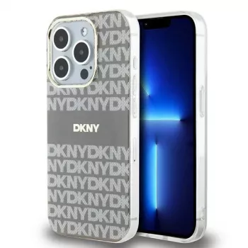DKNY DKHMP15LHRHSEE Hardcase für Apple iPhone 15 Pro 6,1 inch Beige IML Mono & Stripe MagSafe