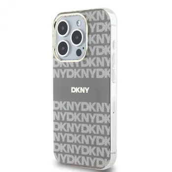 DKNY DKHMP15XHRHSEE Hardcase für iPhone 15 Pro Max 6,7 inch Beige IML Mono & Stripe MagSafe