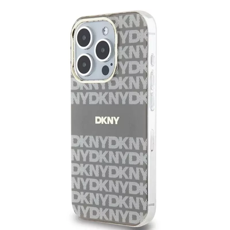 DKNY DKHMP15XHRHSEE Hardcase für iPhone 15 Pro Max 6,7 inch Beige IML Mono & Stripe MagSafe