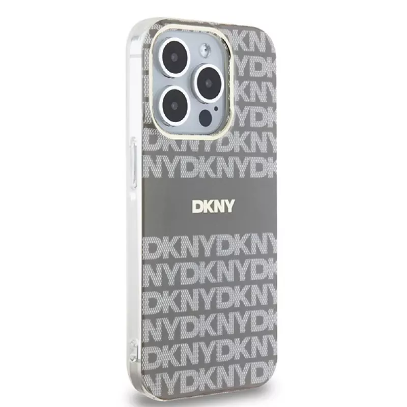 DKNY DKHMP15XHRHSEE Hardcase für iPhone 15 Pro Max 6,7 inch Beige IML Mono & Stripe MagSafe