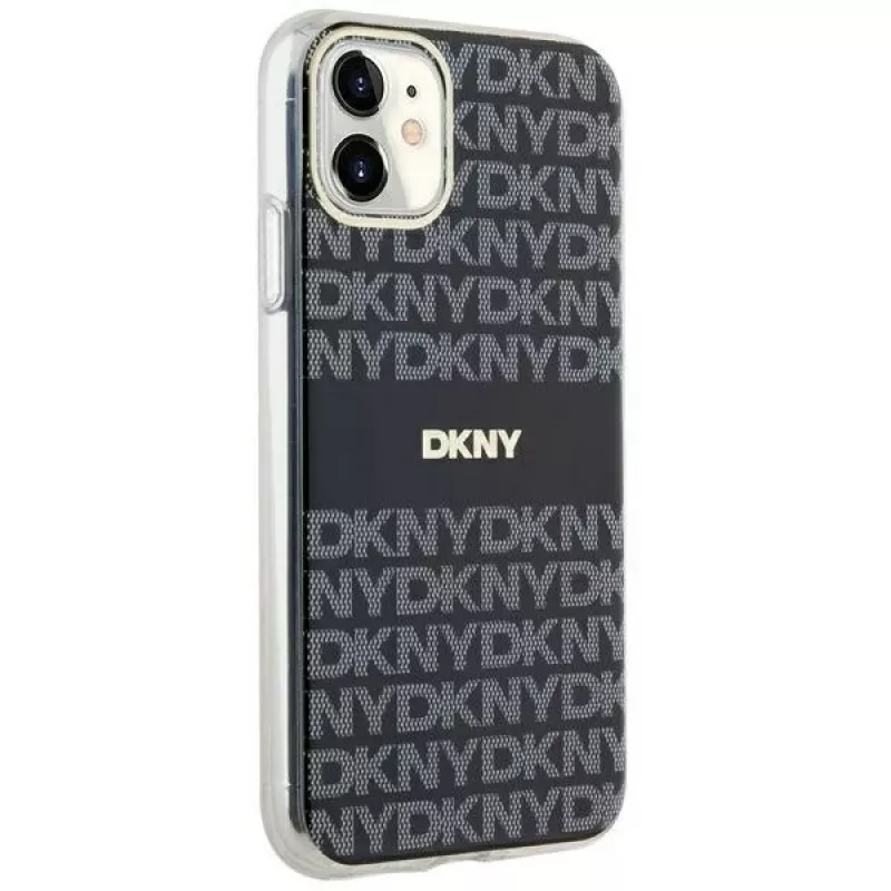 DKNY DKHMN61HRHSEK Hard Case für Apple iPhone 11 / iPhone XR 6,1 inch Schwarz IML Mono & Stripe MagSafe