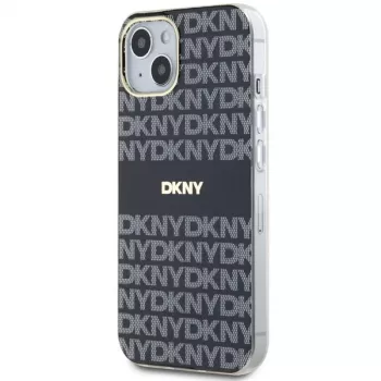 DKNY DKHMP14SHRHSEK IML Mono & Stripe Hard Case für iPhone 14/15/13 6,1 inch Schwarz MagSafe