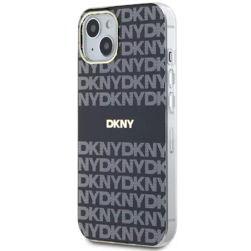 DKNY DKHMP14SHRHSEK IML Mono & Stripe Hard Case für iPhone 14/15/13 6,1 inch Schwarz MagSafe