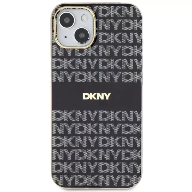 DKNY DKHMP14SHRHSEK IML Mono & Stripe Hard Case für iPhone 14/15/13 6,1 inch Schwarz MagSafe