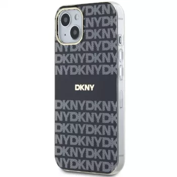 DKNY DKHMP15MHRHSEK Hard Case für iPhone 15 Plus / 14 Plus 6,7 inch Schwarz IML Mono & Stripe MagSafe