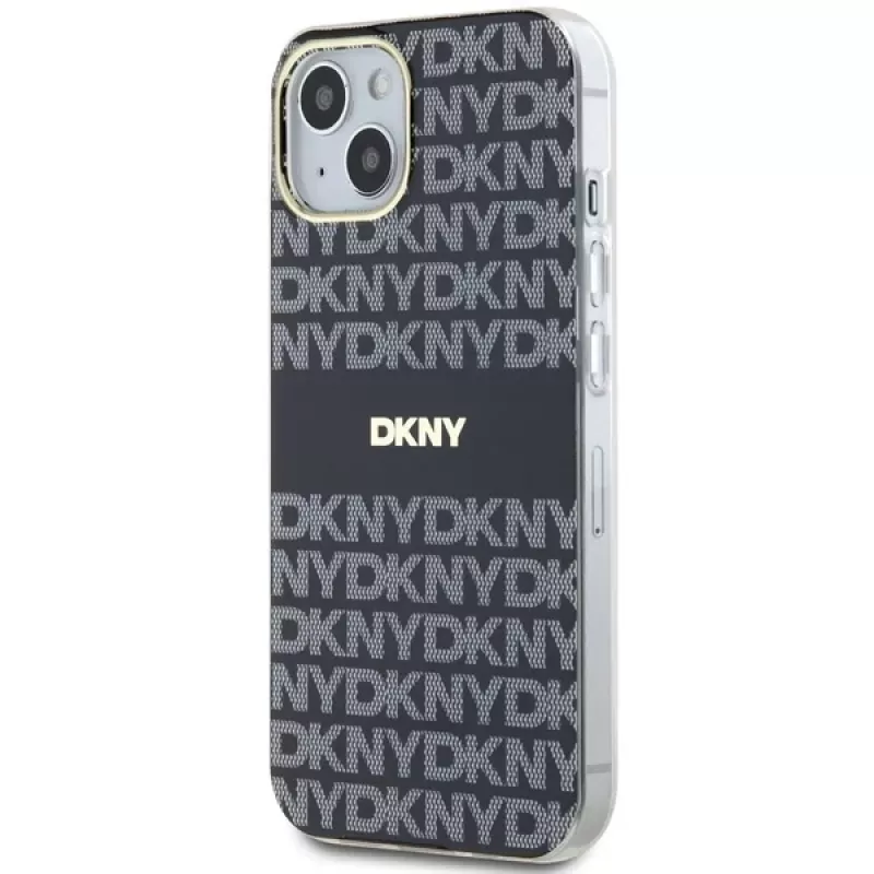 DKNY DKHMP15MHRHSEK Hard Case für iPhone 15 Plus / 14 Plus 6,7 inch Schwarz IML Mono & Stripe MagSafe