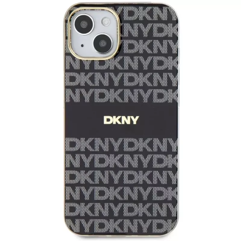 DKNY DKHMP15MHRHSEK Hard Case für iPhone 15 Plus / 14 Plus 6,7 inch Schwarz IML Mono & Stripe MagSafe