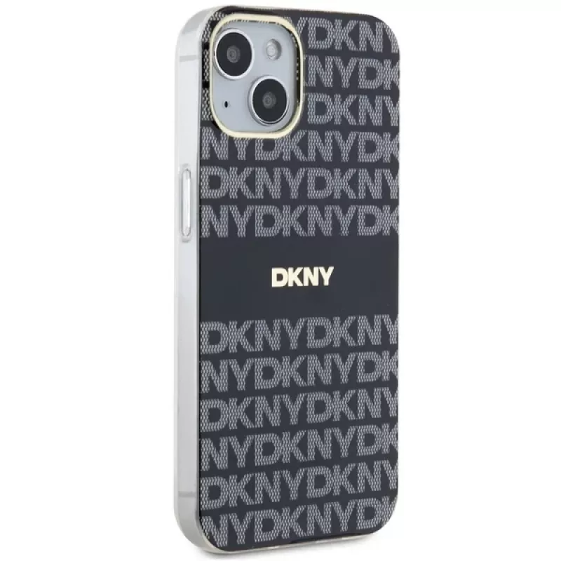 DKNY DKHMP15MHRHSEK Hard Case für iPhone 15 Plus / 14 Plus 6,7 inch Schwarz IML Mono & Stripe MagSafe