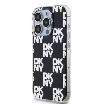 DKNY DKHCP15LHDLCEK Hardcase für Apple iPhone 15 Pro 6.1, schwarz, IML Checkered Mono Pattern