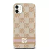 DKNY DKHMN61HCPTSP Hard Case für iPhone 11 / XR 6,1 inch Pink Checkered Mono Pattern & Printed Stripes MagSafe