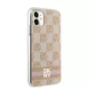 DKNY DKHMN61HCPTSP Hard Case für iPhone 11 / XR 6,1 inch Pink Checkered Mono Pattern & Printed Stripes MagSafe