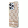 DKNY DKHMP13LHCPTSP Hard Case für Apple iPhone 13 Pro / 13, Pink Checkered Mono Pattern & Printed Stripes, MagSafe