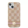 DKNY DKHMP15SHCPTSP Hardcase für iPhone 15 / 14 / 13 6,1 inch Pink Checkered Mono Pattern & Printed Stripes MagSafe