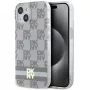 DKNY DKHMP14SHCPTSE Hard Case für iPhone 14/15/13 6,1 inch Beige Checkered Mono Pattern & Printed Stripes MagSafe