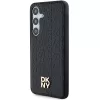 DKNY DKHMS24SPSHRPSK Hardcase Lederoptik Metall-Logo MagSafe für Samsung Galaxy S24, Schwarz