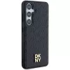 DKNY DKHMS24SPSHRPSK Hardcase Lederoptik Metall-Logo MagSafe für Samsung Galaxy S24, Schwarz