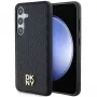 DKNY DKHMS24MPSHRPSK S24+ S926 Black Hardcase Leather Pattern Metal Logo MagSafe für Samsung Galaxy S24+