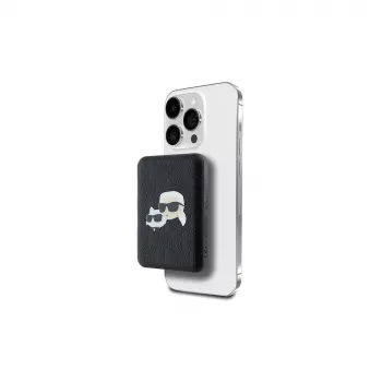 Karl Lagerfeld Power Bank Wireless 5000mAh 15W MagSafe Black Karl & Choupette Head Pin KF002166