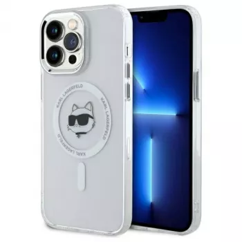 Karl Lagerfeld KLHMP13XHLSCHH iPhone 13 Pro Max 6,7 inch Weiße Hardcase IML Metal Choupette Head MagSafe