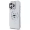 Karl Lagerfeld KLHMP14LHLSCHH iPhone 14 Pro 6.1 Hardcase IML Metal Choupette Head MagSafe White