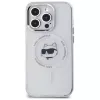Karl Lagerfeld KLHMP14LHLSCHH iPhone 14 Pro 6.1 Hardcase IML Metal Choupette Head MagSafe White
