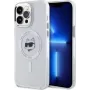 Karl Lagerfeld KLHMP14XHLSCHH iPhone 14 Pro Max 6,7 inch Weiße Hardcase IML Metal Choupette Head MagSafe