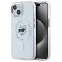 Karl Lagerfeld KLHMP15SHLSCHH iPhone 15 6,1 inch Weiße Hardcase IML Metall Choupette Head MagSafe