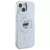 Karl Lagerfeld KLHMP15SHLSCHH iPhone 15 6,1 inch Weiße Hardcase IML Metall Choupette Head MagSafe