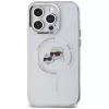 Karl Lagerfeld KLHMP14LHLSKCH iPhone 14 Pro 6.1 Hardcase IML Metal Karl & Choupette Head MagSafe White